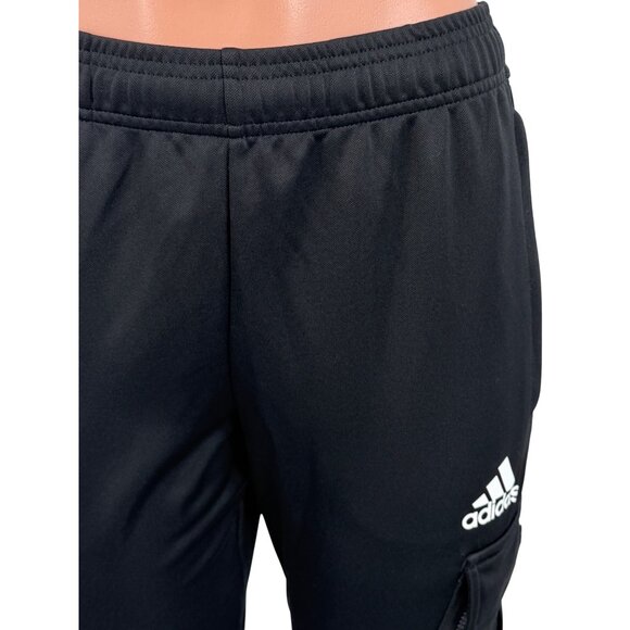 Adidas Black Striped Zip Ankle Cargo Pocket Jogger Pants S| Athleisure Sporty - Picture 3 of 15